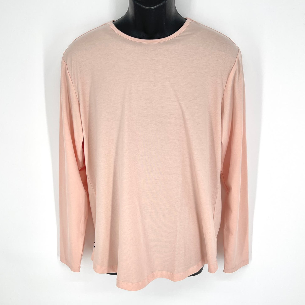 Cuts Clothing NEW AO Curve-Hem Long Sleeve T-Shirt Mens Sz L Pink Soft